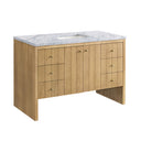 Light Natural Oak / Carrara White - 3 Faucet Holes