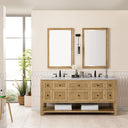 Light Natural Oak / Carrara White - 3 Faucet Holes