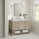 Whitewashed Oak / Carrara White - 3 Faucet Holes