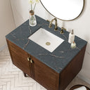 Mid-Century Walnut / Parisien Bleu - 3 Faucet Holes