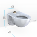 Toto Tornado Flush Commercial Flushometer Wall Mounted Toilet with Cefiontect - Elongated