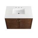 Mid-Century Walnut / White Zeus - 3 Faucet Holes