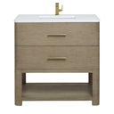 Pebble Oak / White Zeus - 1 Faucet Hole