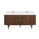 Mid-Century Walnut / White Zeus - 1 Faucet Hole