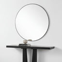Renwil Sami 48" Tall Round Wall Mirror - Black