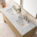 Light Natural Oak / Carrara White - 3 Faucet Holes
