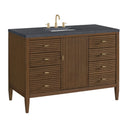 Mid-Century Walnut / Charcoal Soapstone - 3 Faucet Holes