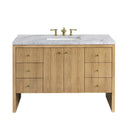 Light Natural Oak / Carrara White - 3 Faucet Holes