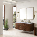 Mid-Century Walnut / Carrara White - 3 Faucet Holes