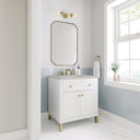Glossy White / Victorian Silver - 3 Faucet Holes