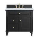 Black Onyx / Carrara White - 3 Faucet Holes