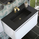 Glossy White / Champagne Brass / Charcoal Black - 1 Faucet Hole