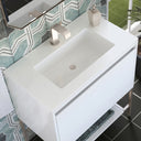 Glossy White / Brushed Nickel / Glossy White - 1 Faucet Hole