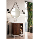 Mid-Century Acacia / White Glossy / Brushed Nickel - 1 Faucet Hole