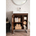 Mid-Century Acacia / White Glossy / Brushed Nickel - 1 Faucet Hole