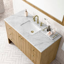 Light Natural Oak / Carrara White - 3 Faucet Holes