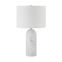 Renwil Beausoleil 25" Tall Satin Brass Iron Table Lamp with Drum Linen Shade