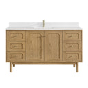 Light Natural Oak / White Zeus - 1 Faucet Hole