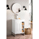 Glossy White / White Glossy / Brushed Nickel - 1 Faucet Hole
