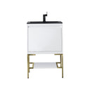 Glossy White / Champagne Brass / Charcoal Black - 1 Faucet Hole