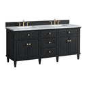 Black Onyx / Carrara White - 3 Faucet Holes