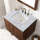 Mid-Century Walnut / Carrara White - 3 Faucet Holes