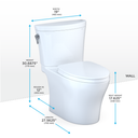 Toto Aquia IV Arc Two Piece Elongated Dual Flush 1.28 and 0.9 GPF Universal Height Toilet with Cefiontect - Washlet+ Ready