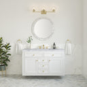 Glossy White / Carrara White - 3 Faucet Holes