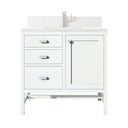 Glossy White / White Zeus - 1 Faucet Hole